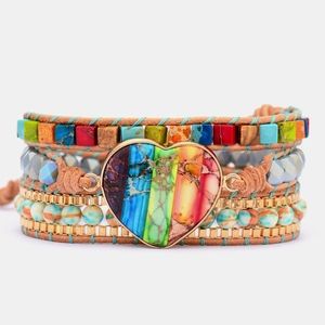 Imperial Jasper & Crystal Layered Bracelet